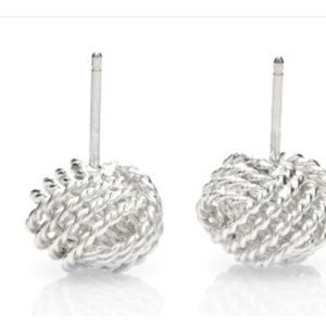 TIFFANY & CO Sterling Silver Twist Knot Stud Earrings